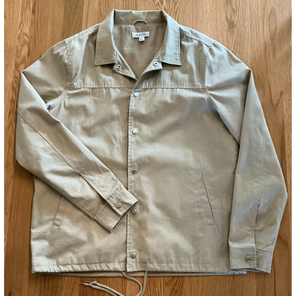 The Rail‎ Tan Snap Button Lightweight Jacket Men's Large Cotton